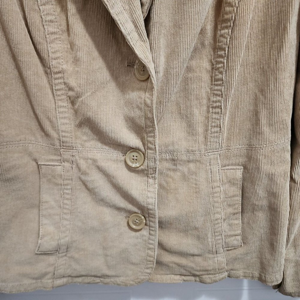 St. John's Bay Womens Corduroy 3-Button Blazer Jacket Pocket Cotton Stretch Sz S - Picture 3 of 11